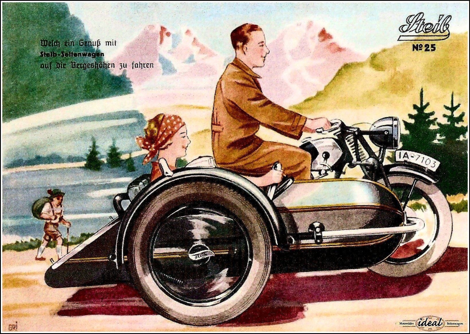Side-car BMW Motorrad sur la route